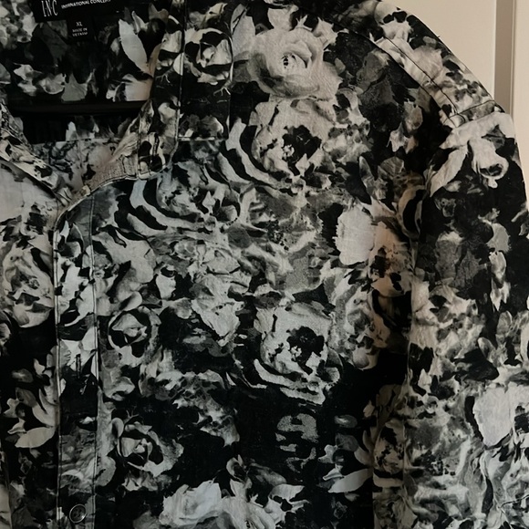 I.N.C. Camp-Collar Floral Shirt - Picture 2 of 3